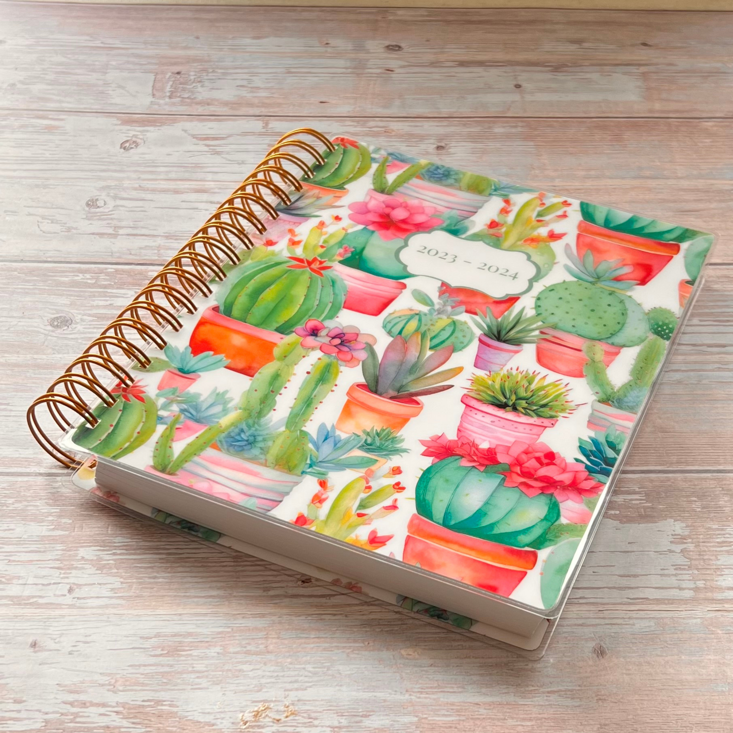 2023-2024 Personalized Monthly Planner - Succulent Plant Garden Monthly Planners Artful Planner Co. 