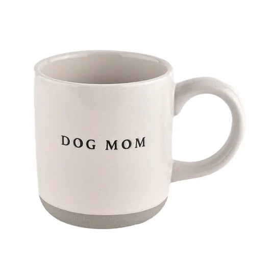 Dog Mom - Cream Stoneware Coffee Mug - 14 oz - Artful Planner Co.