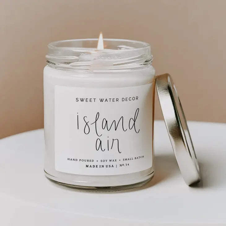 Island Air Soy Candle - Clear Jar - 9 oz - Artful Planner Co.