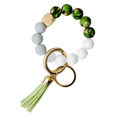 Bangle Keychain | Silicone Wristlet Key Ring | Bead Bracelet - Camo Accessories Tiny Gift Society 