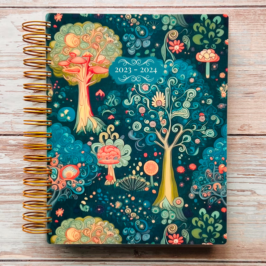 Personalized Weekly Planner 2023-2024 | Magical Forest Weekly Planners Artful Planner Co. July-2023 Unlined Vertical 