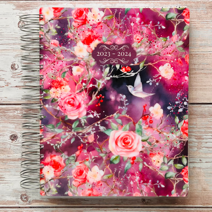 Personalized 6 Month Daily Planner 2023-2024 | Magical Rose Garden Daily Planners Artful Planner Co. 