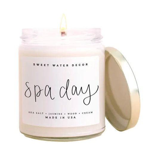 Spa Day Soy Candle - Clear Jar - 9 oz - Artful Planner Co.