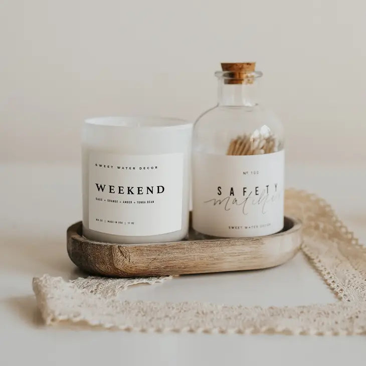 Weekend Soy Candle - White Jar - 11 oz - Artful Planner Co.